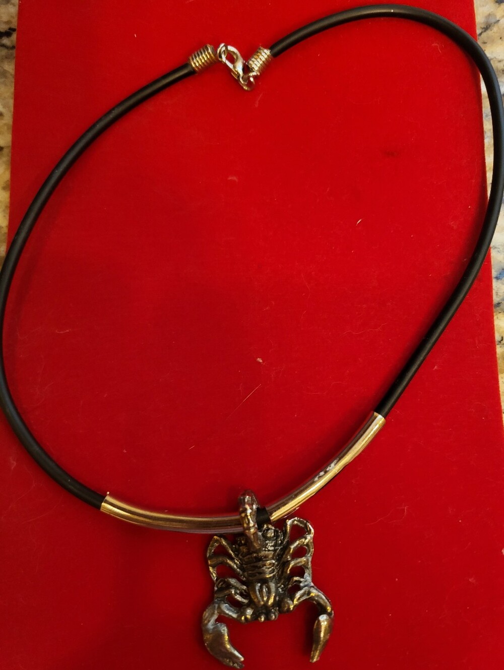 Silver Scorpion Pendant Necklace On Black Cord Necklace Women Jewelry